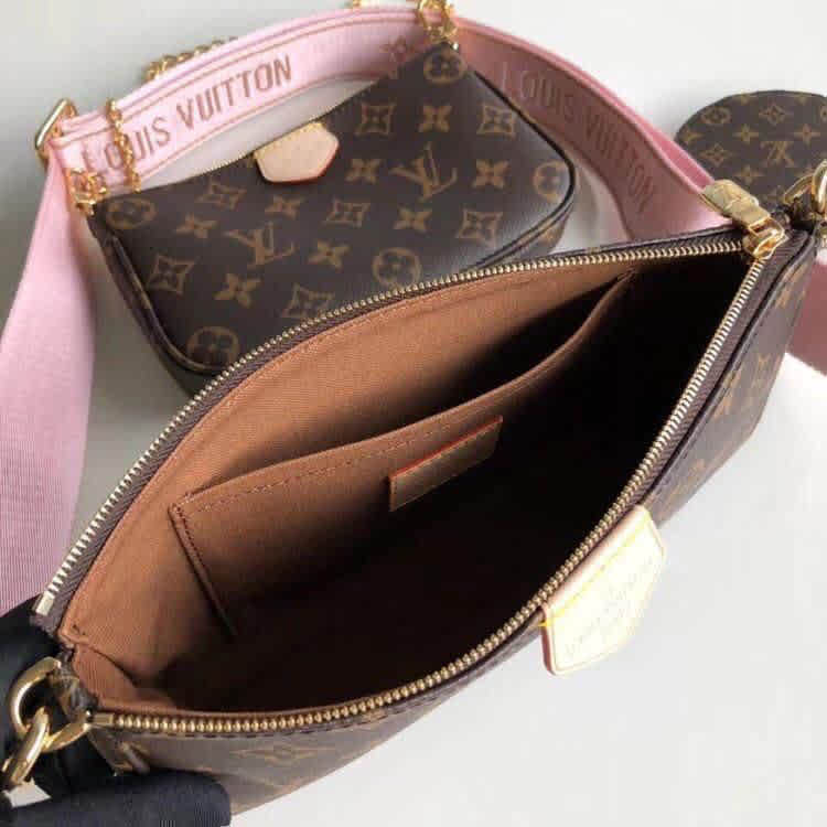 Louis Vuitton Multi Pochette Brown & Cream Crossbody Bag-thumb-1