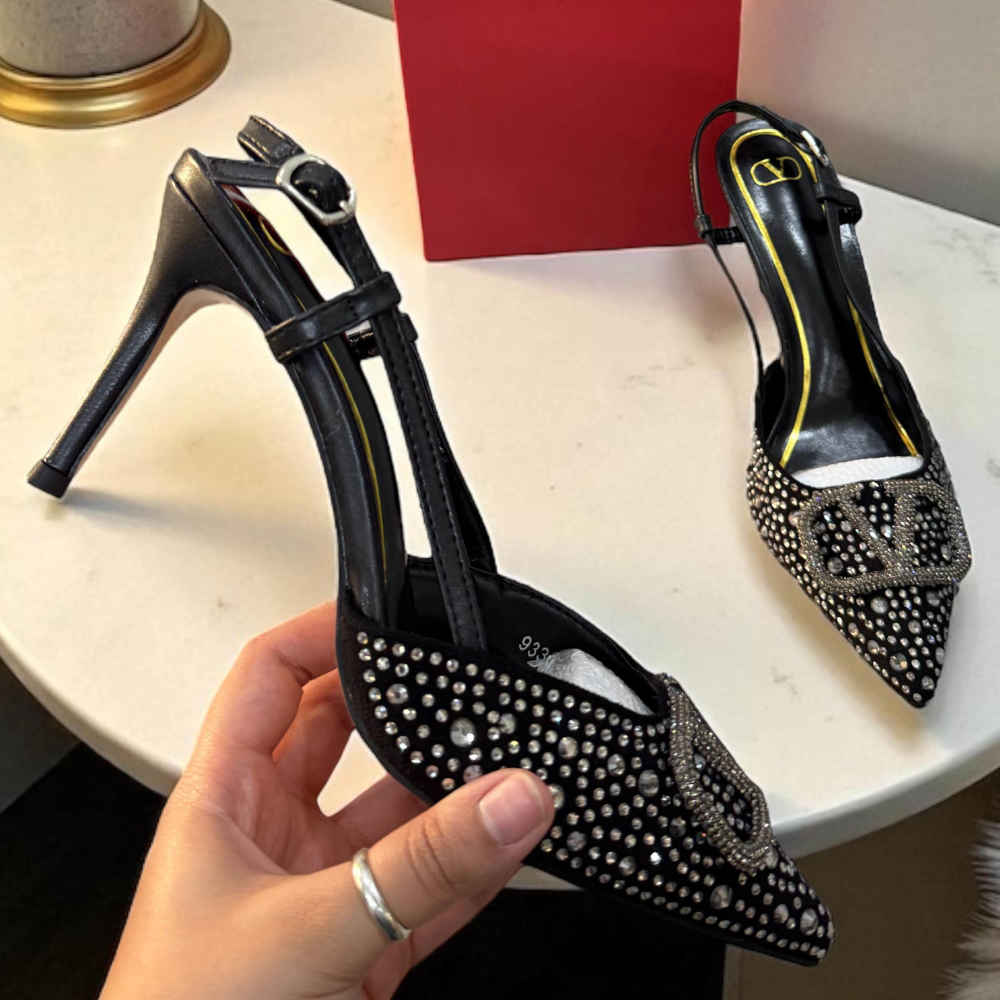 Valentino Black Premium Quality Heels Sandals-1