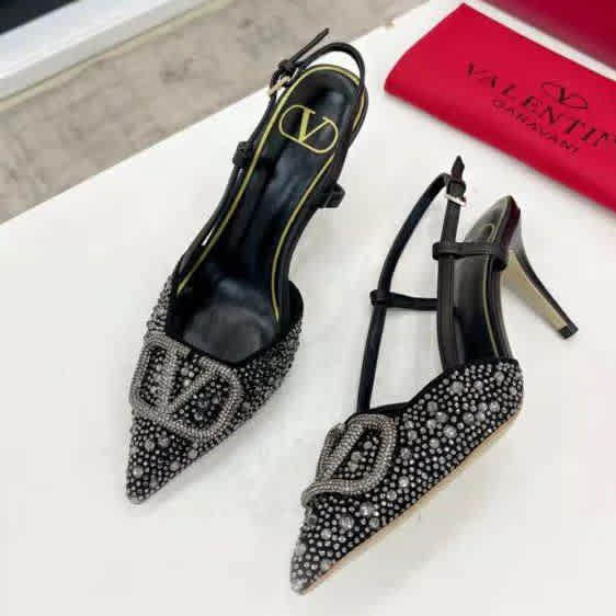 Valentino Black Premium Quality Heels Sandals-2