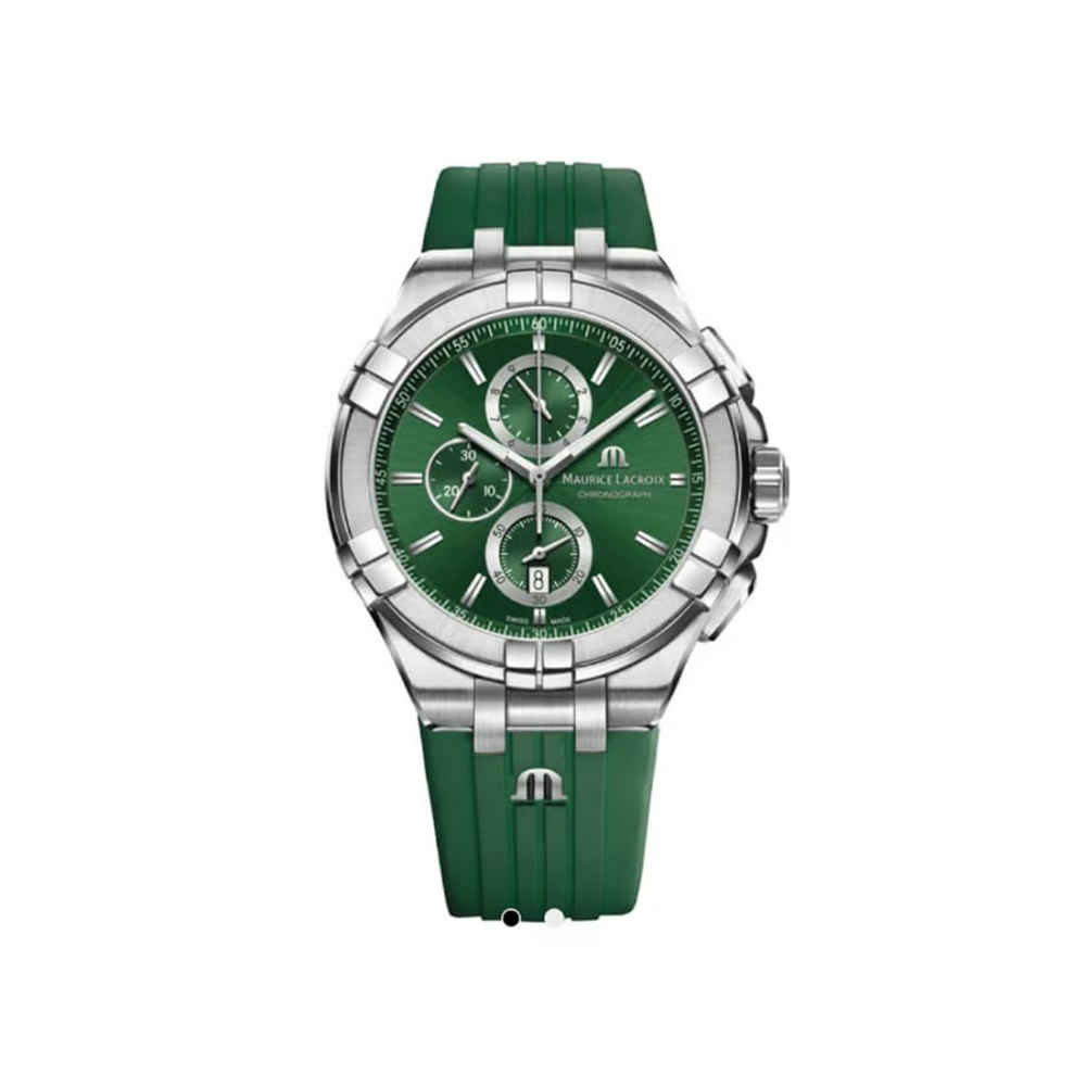 Maurice Lacroix Aikon Quartz Chronograph Analog Green Dial Color Men's Watch - AI1018-SS000-630-5-thumb-0
