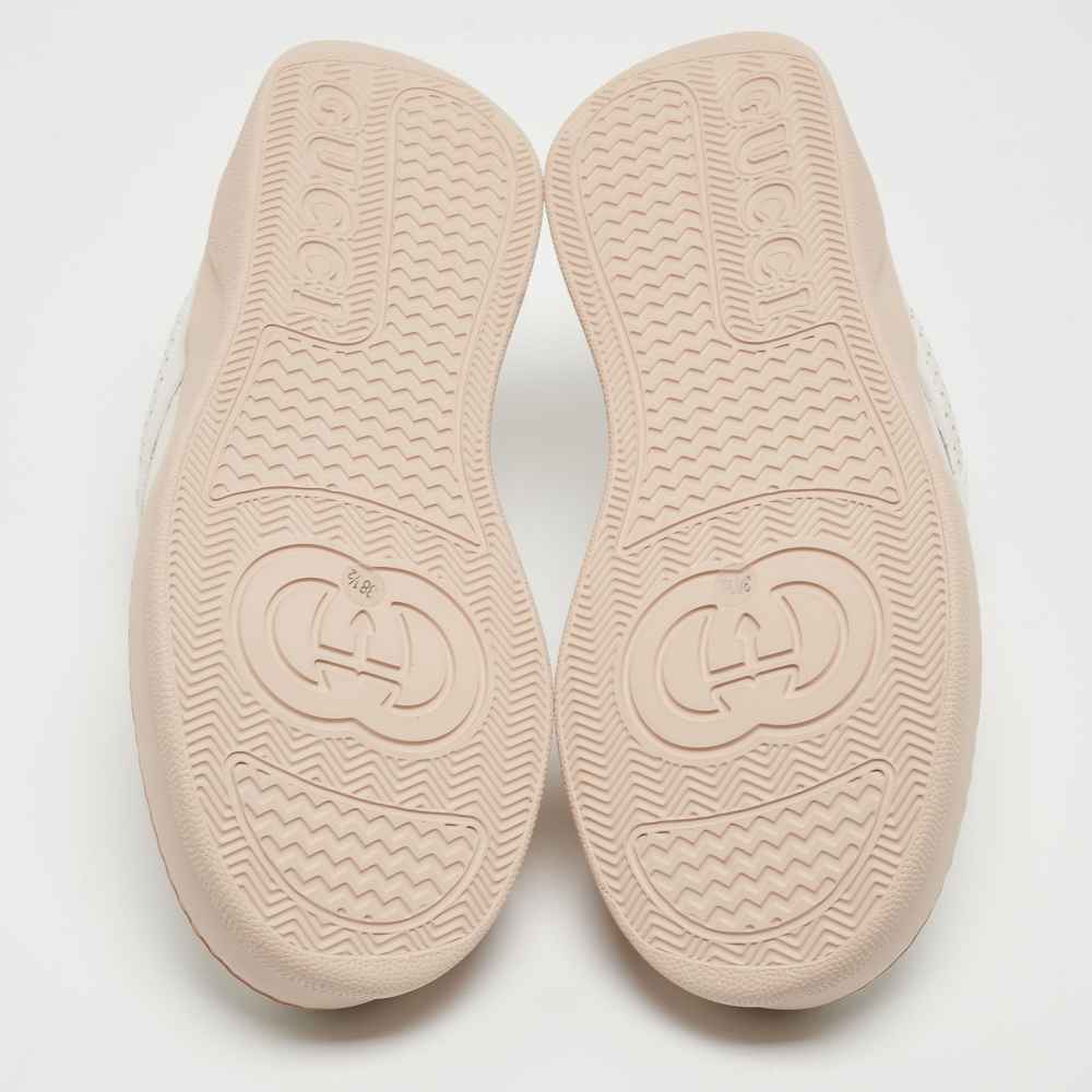 Gucci White GG Embossed Leather Low Top Sneakers-6