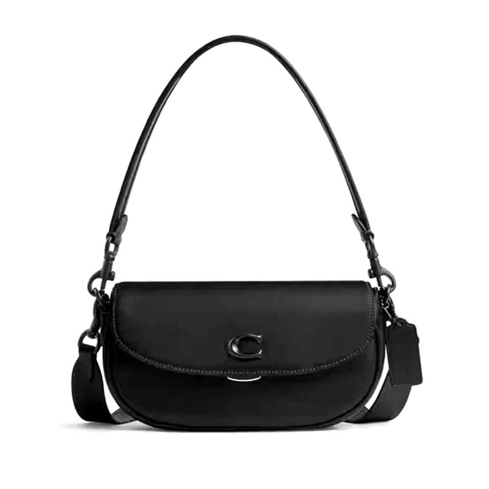 Coach Emmy Saddle Premium Black Shoulder Bag-thumb-0