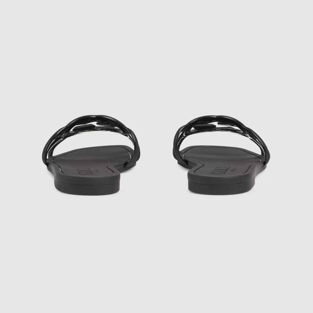 Gucci Black Women's Interlocking G slide sandal-4