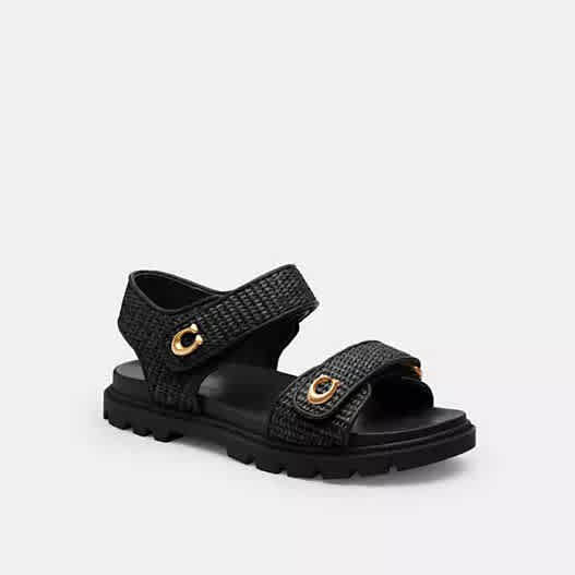 Coach Black Brynn Women's Flat Sandal-1