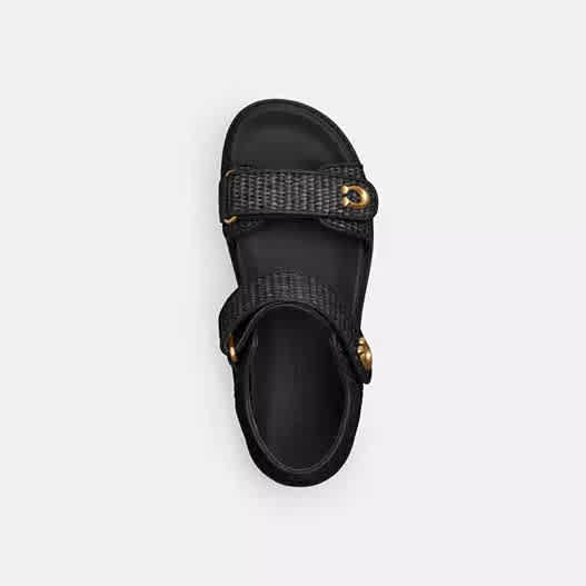 Coach Black Brynn Women's Flat Sandal-2