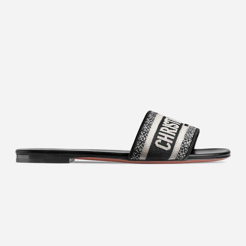 Dior Black Premium Quality Women's Flat Sandals-thumb-2