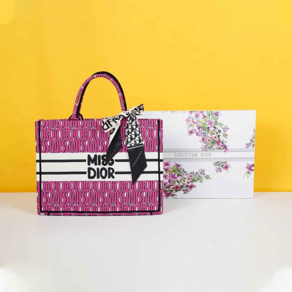 Miss Dior Book Pink Tote Bag-2