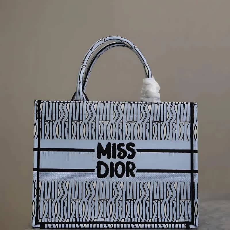 Miss Dior Book Blue Tote Bag-2