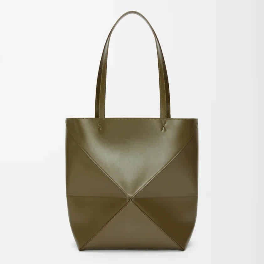 Loewe Puzzle Fold Green Bucket Bag-1