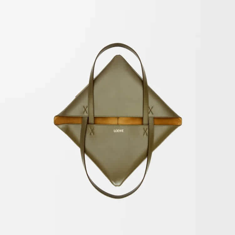Loewe Puzzle Fold Green Bucket Bag-7