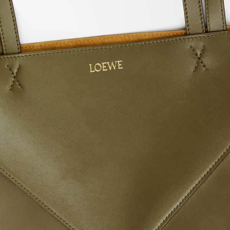 Loewe Puzzle Fold Green Bucket Bag-8