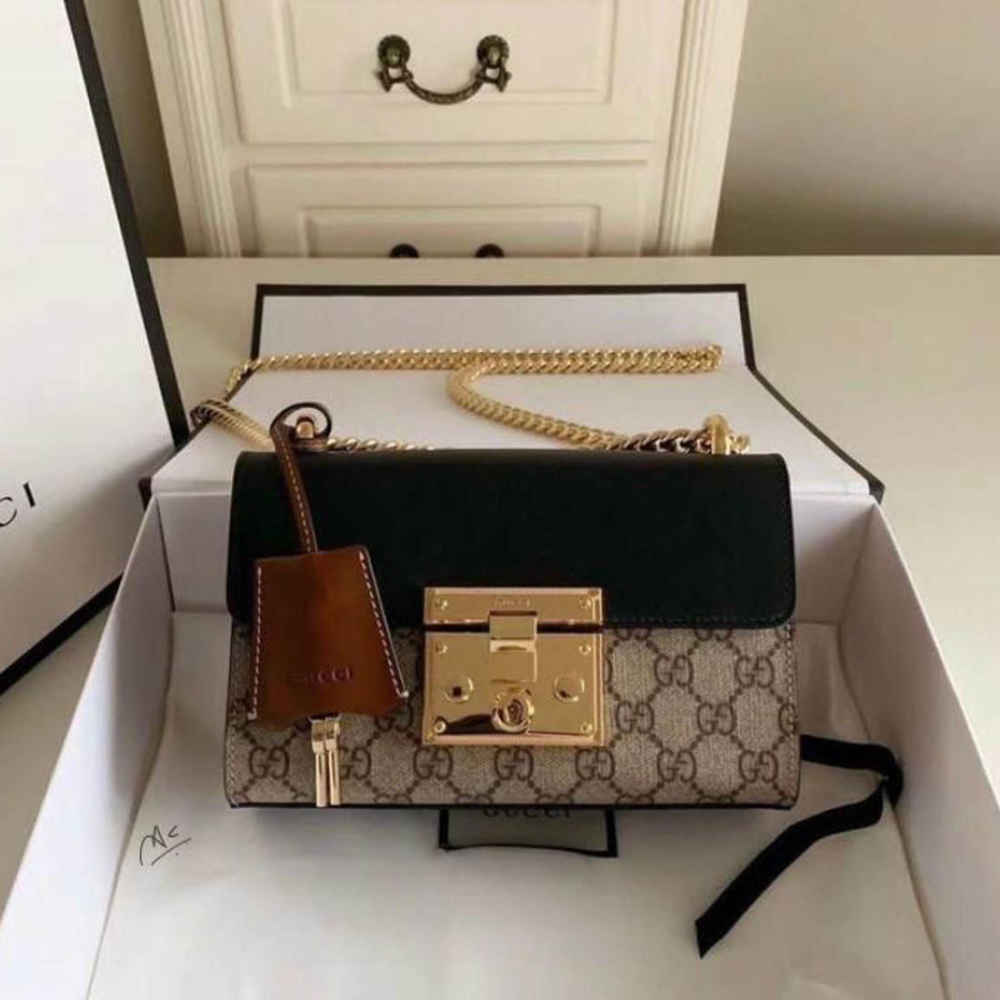 Gucci Beige GG Signature Padlock Sling bag-1