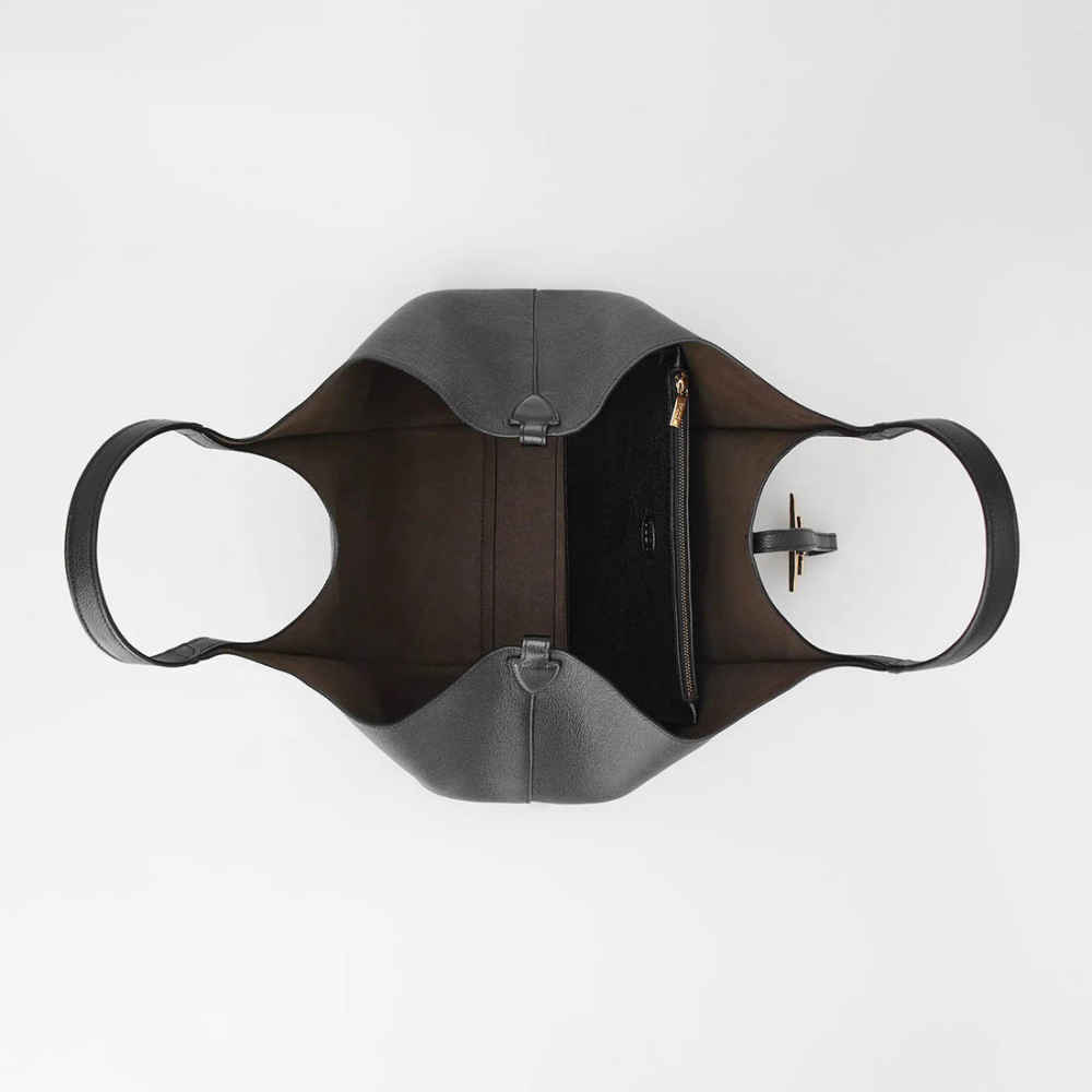 Tod's Timeless Black Leather Shopping Shoulder Bag-3