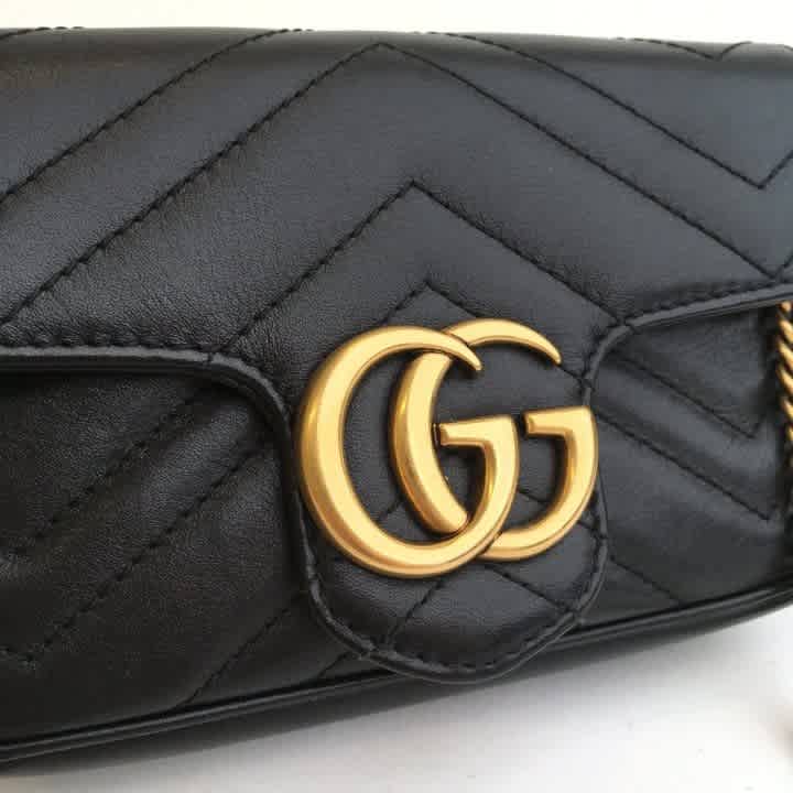 Gucci Black Super Mini Marmont Bag-4