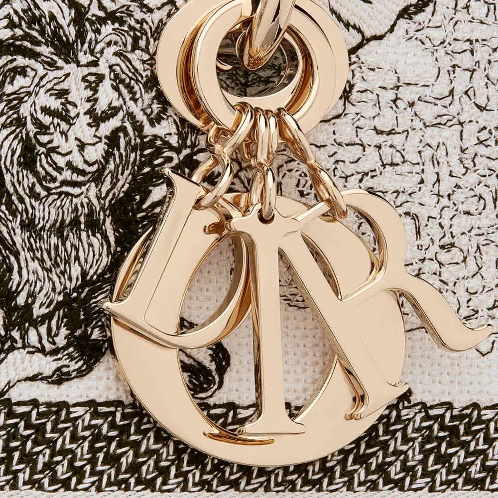 Lady Dior Embroidered Cream Handbag-3