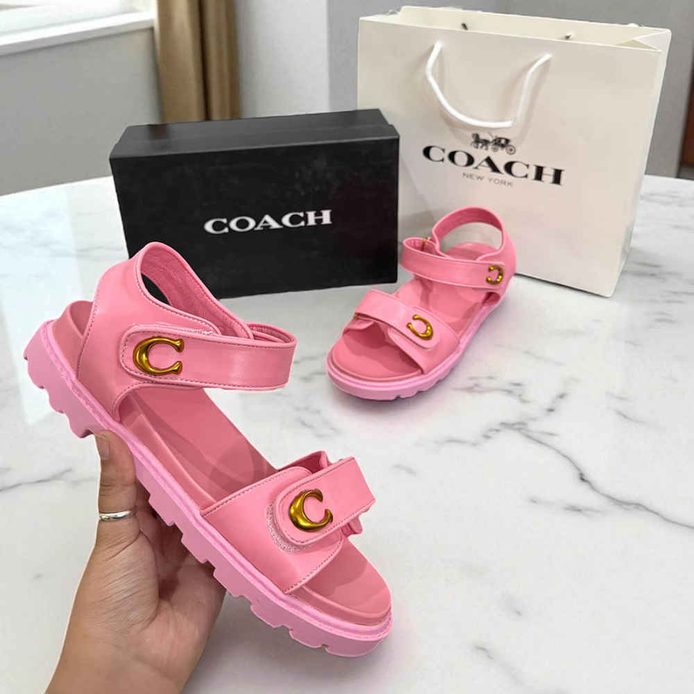 Coach Pink Brynn Women's Flat Sandal-thumb-3