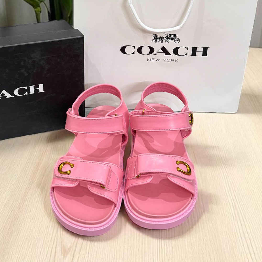 Coach Pink Brynn Women's Flat Sandal-thumb-0
