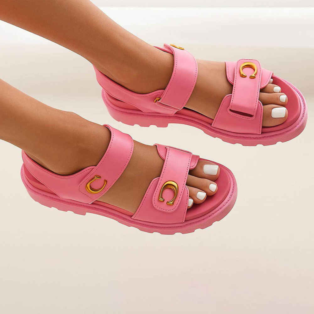 Coach Pink Brynn Women's Flat Sandal-thumb-1