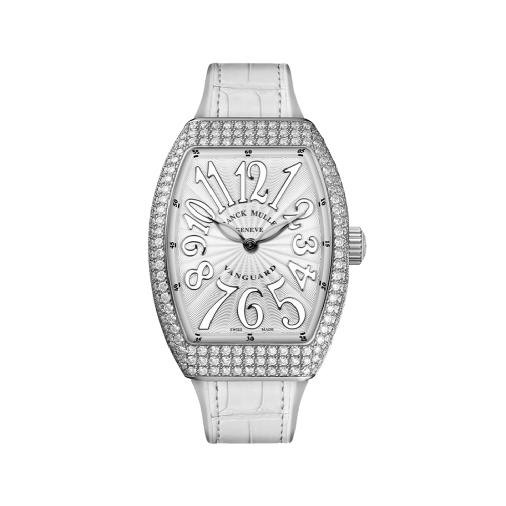 Franck Muller Lady Vanguard White Band Diamond Timepiece V32 QZ RS-thumb-0