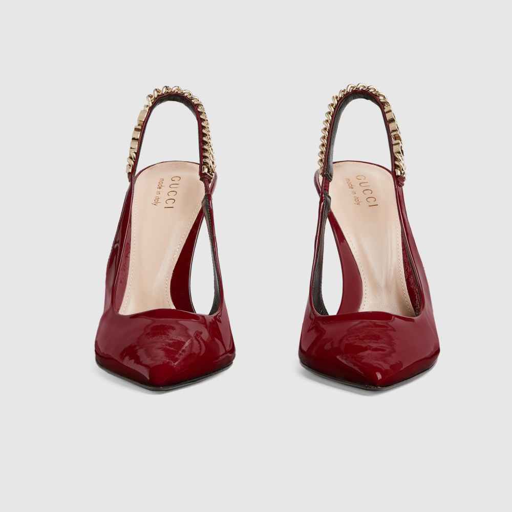 Gucci Signoria Red Slingback Heels Sandles-thumb-4