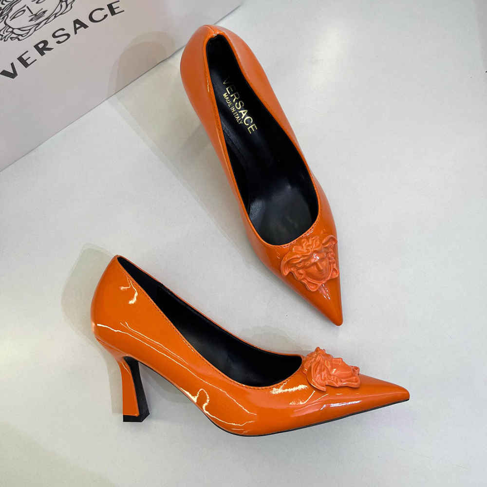 Versace La Medusa Orange Heels Sandles-2