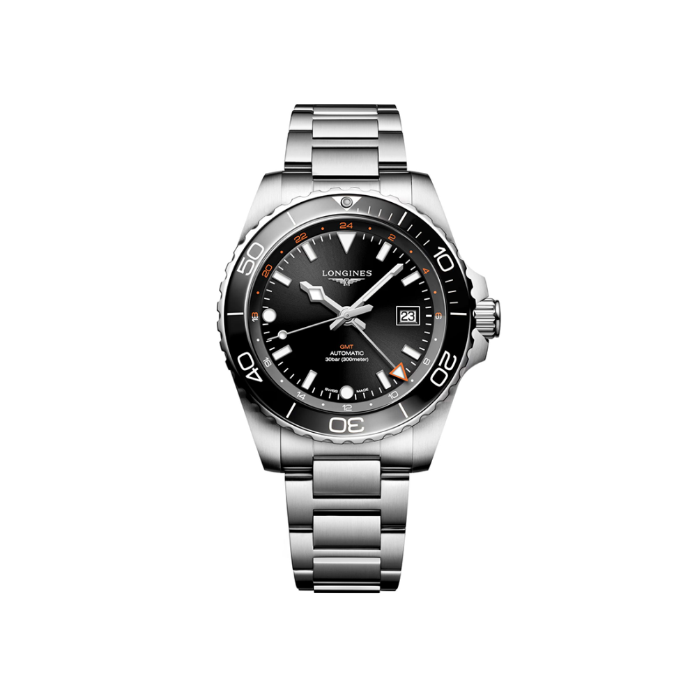 Longines HydroConquest GMT Automatic Black Dial Watch L3.890.4.56.6-thumb-0