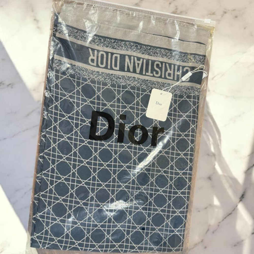 Christian Dior Premium Quality Blue Silk Stole-thumb-2