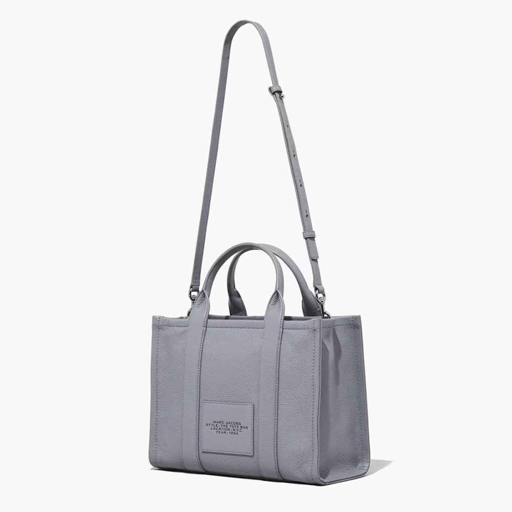 Marc Jacobs Grey Leather Medium Tote Bag-thumb-4