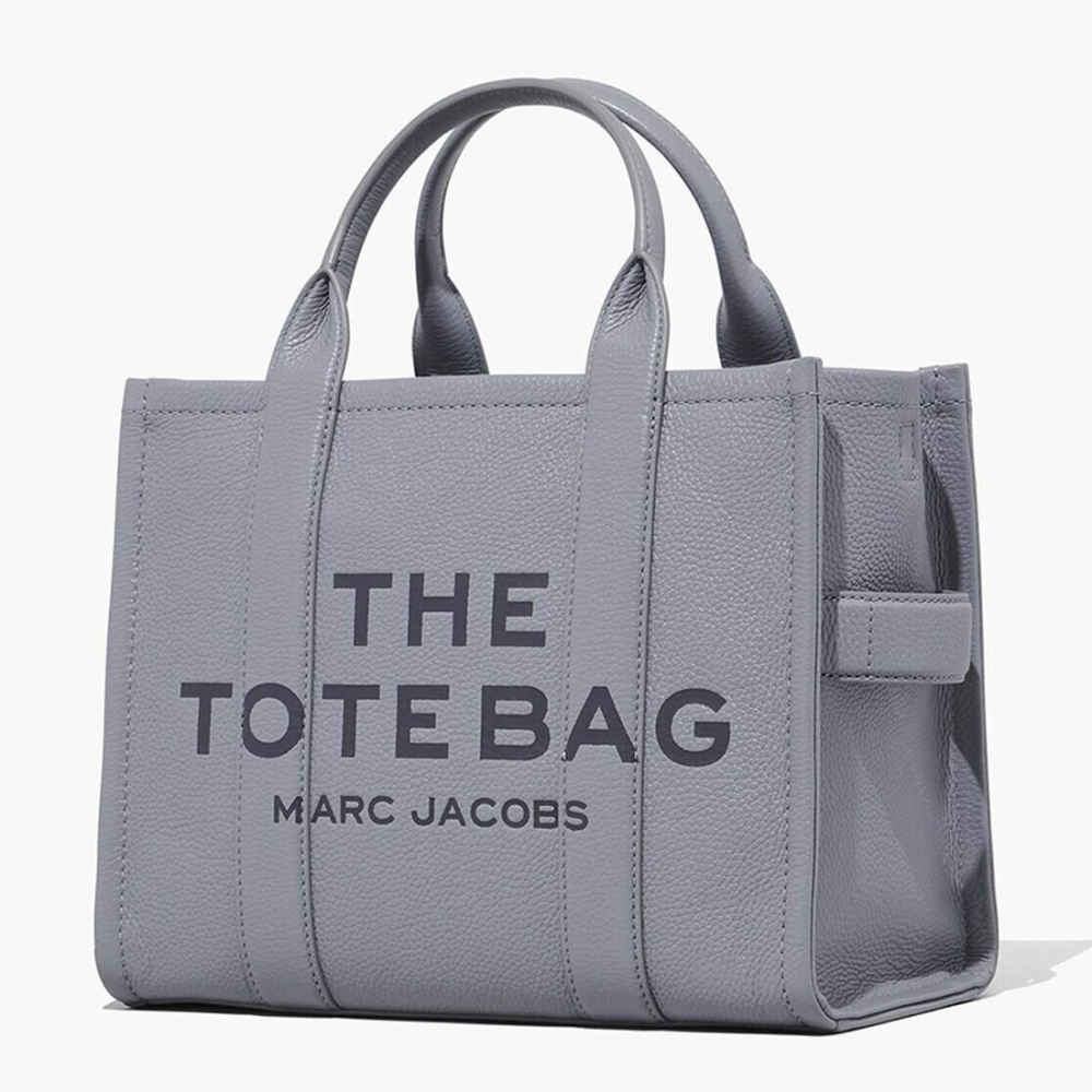 Marc Jacobs Grey Leather Medium Tote Bag-thumb-2