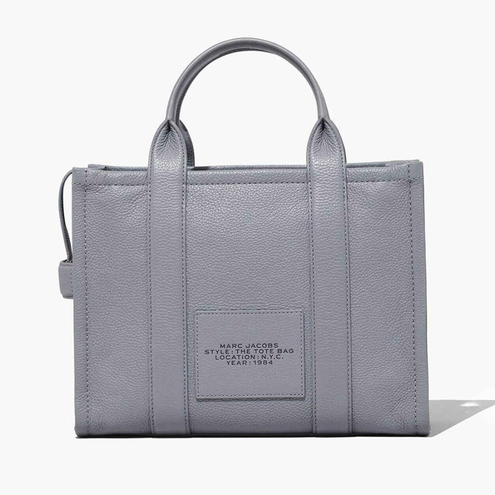 Marc Jacobs Grey Leather Medium Tote Bag-thumb-1