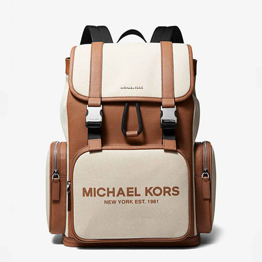 Michael Kors Cooper Two-Tone Canvas Backpack-thumb-0