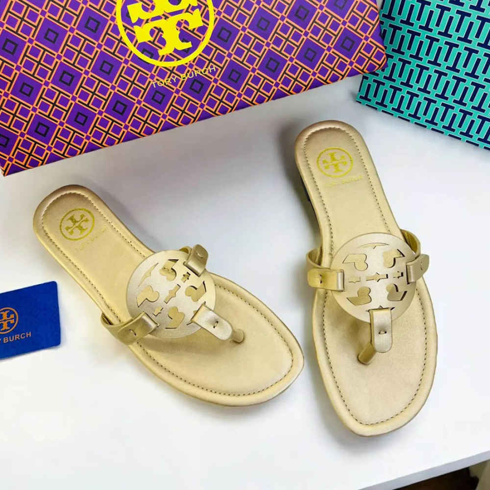 Tory Burch Miller Golden Flat Sandal-thumb-0