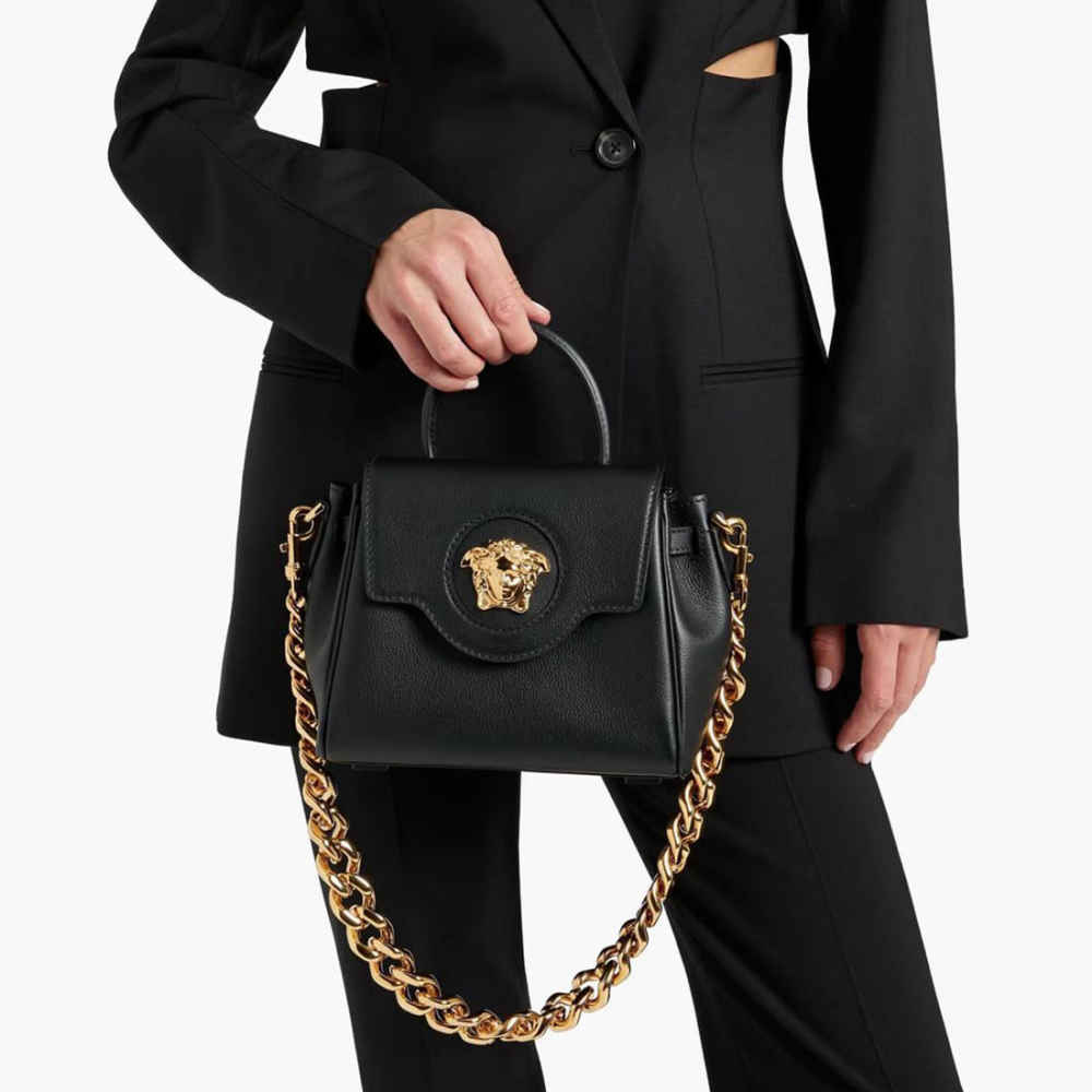 Versace La Medusa Black Handbag-thumb-3