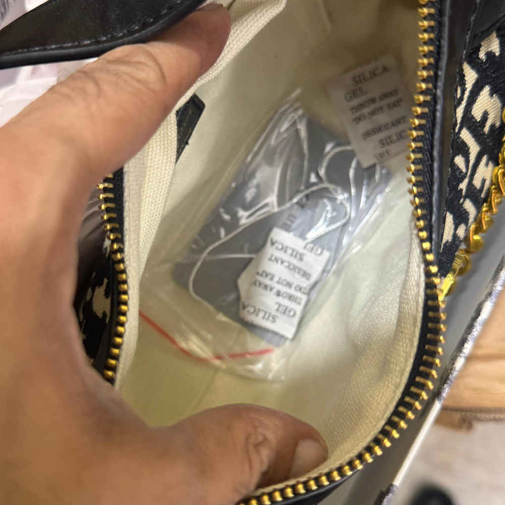 Lady Dior Jacquard Black Shoulder Bag-1