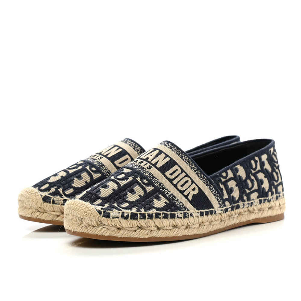 Christian Dior Black & Brown Granville Espadrille Shoe-thumb-1