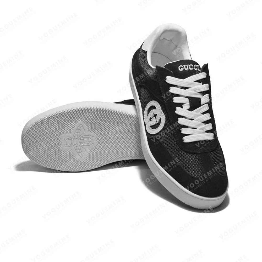 Gucci Black Men's Screener GG Trainer Sneakers-thumb-5