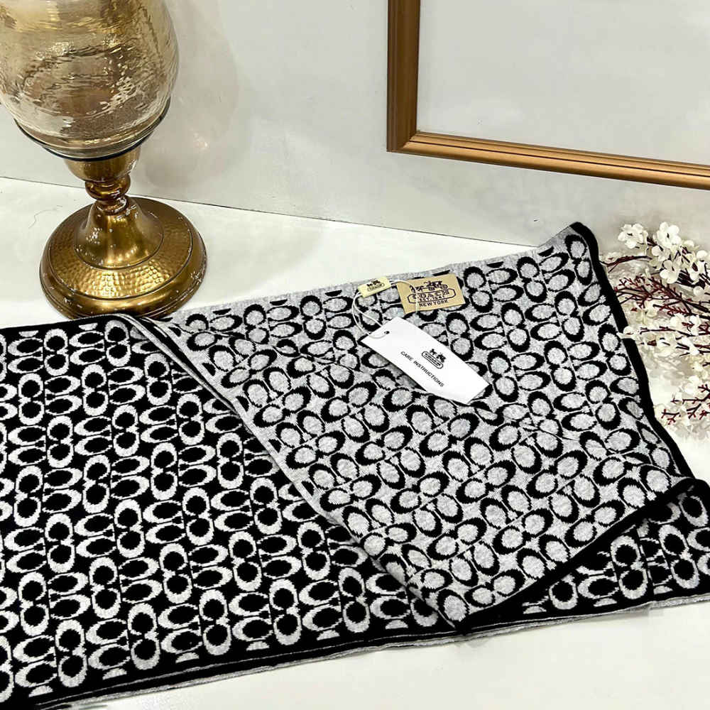 Coach Signature Black Cashmere Muffler-1