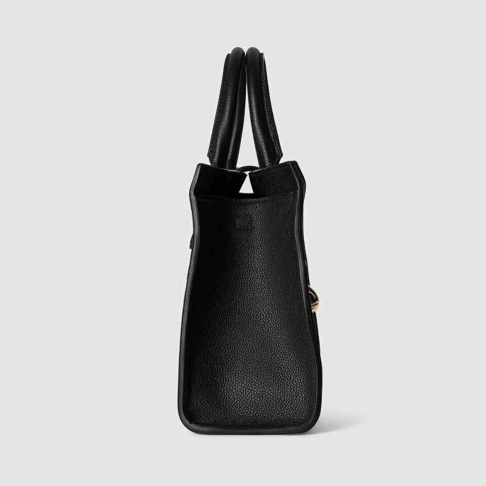 Gucci Hook Closure Black Tote Bag-5