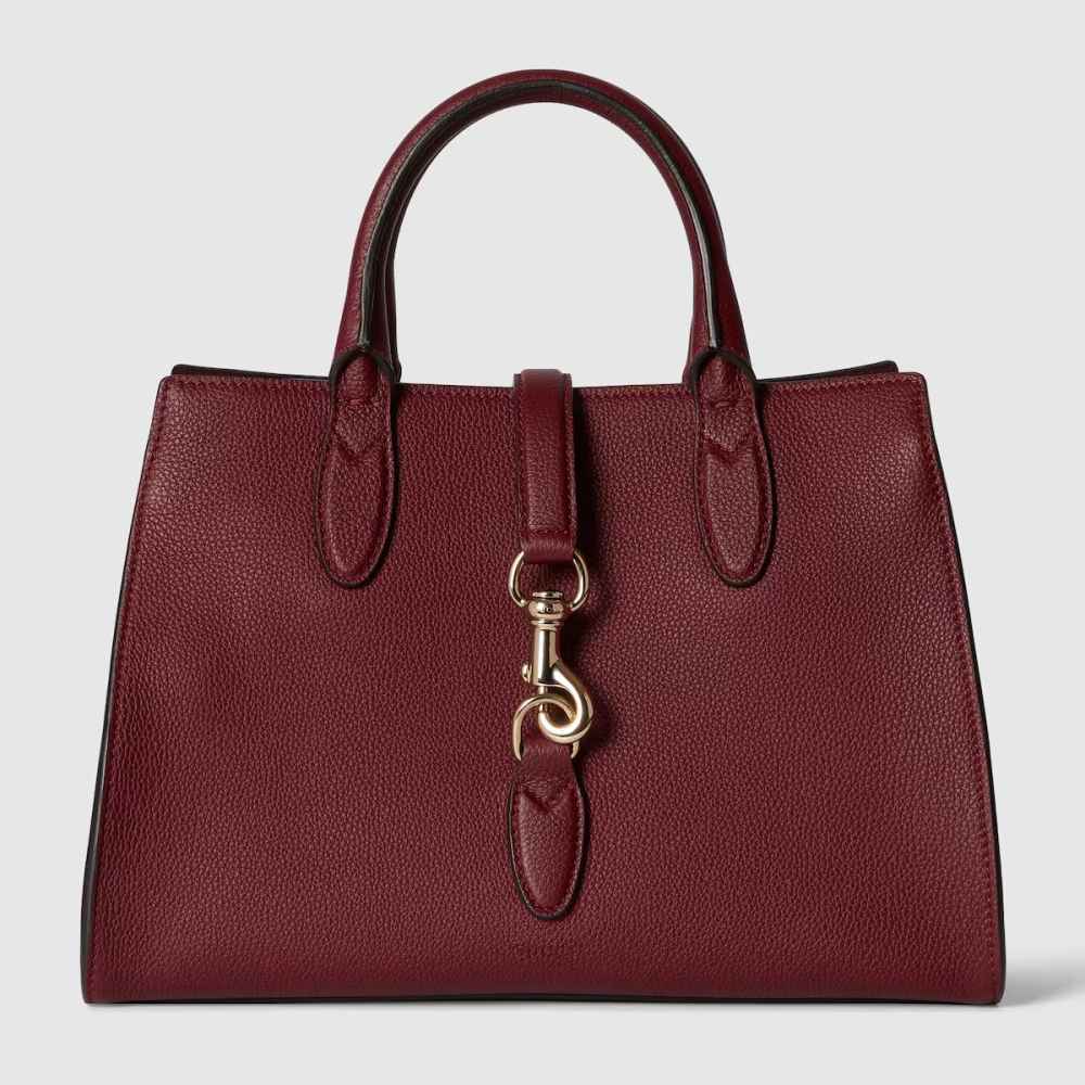 Gucci Hook Closure Wine Tote Bag-7