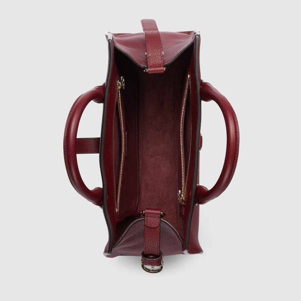 Gucci Hook Closure Wine Tote Bag-4