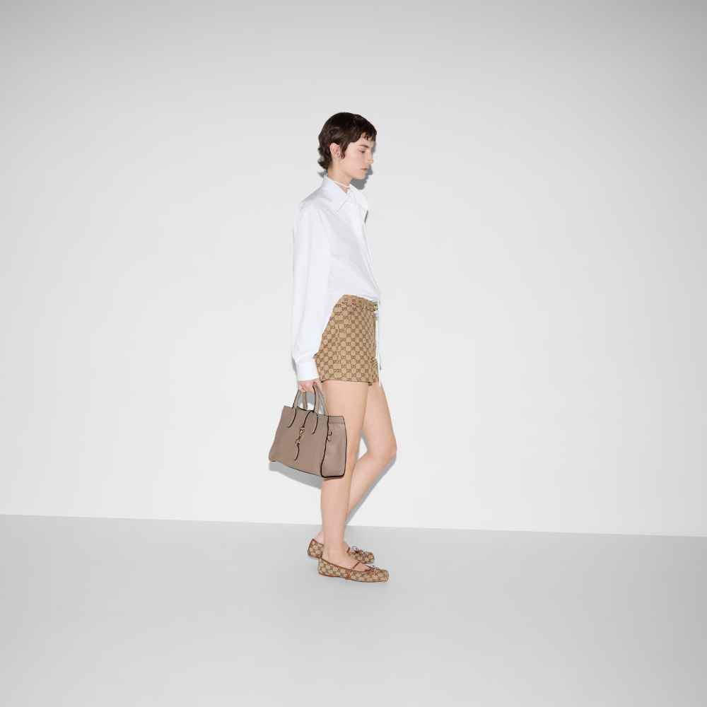 Gucci Hook Closure Beige Tote Bag-7