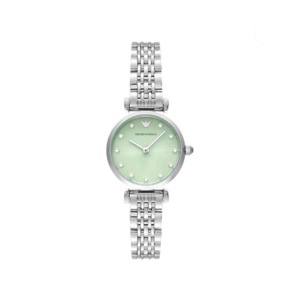 Women Quartz Green Dial Analog Stainless Steel Watch AR11667-thumb-0