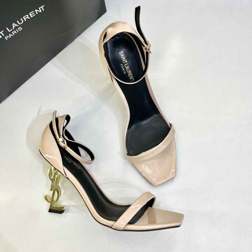 Ysl Opyum Cream Heel Sandals-3