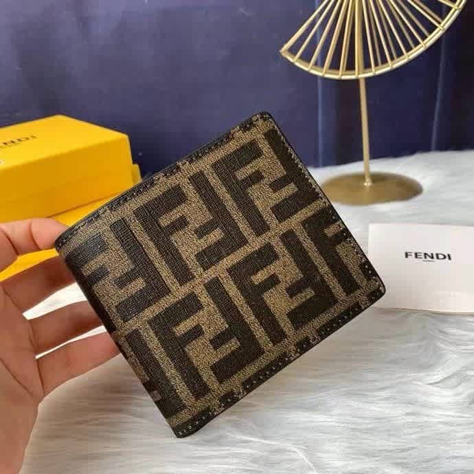 Fendi Brown Premium Compact Wallet-thumb-0