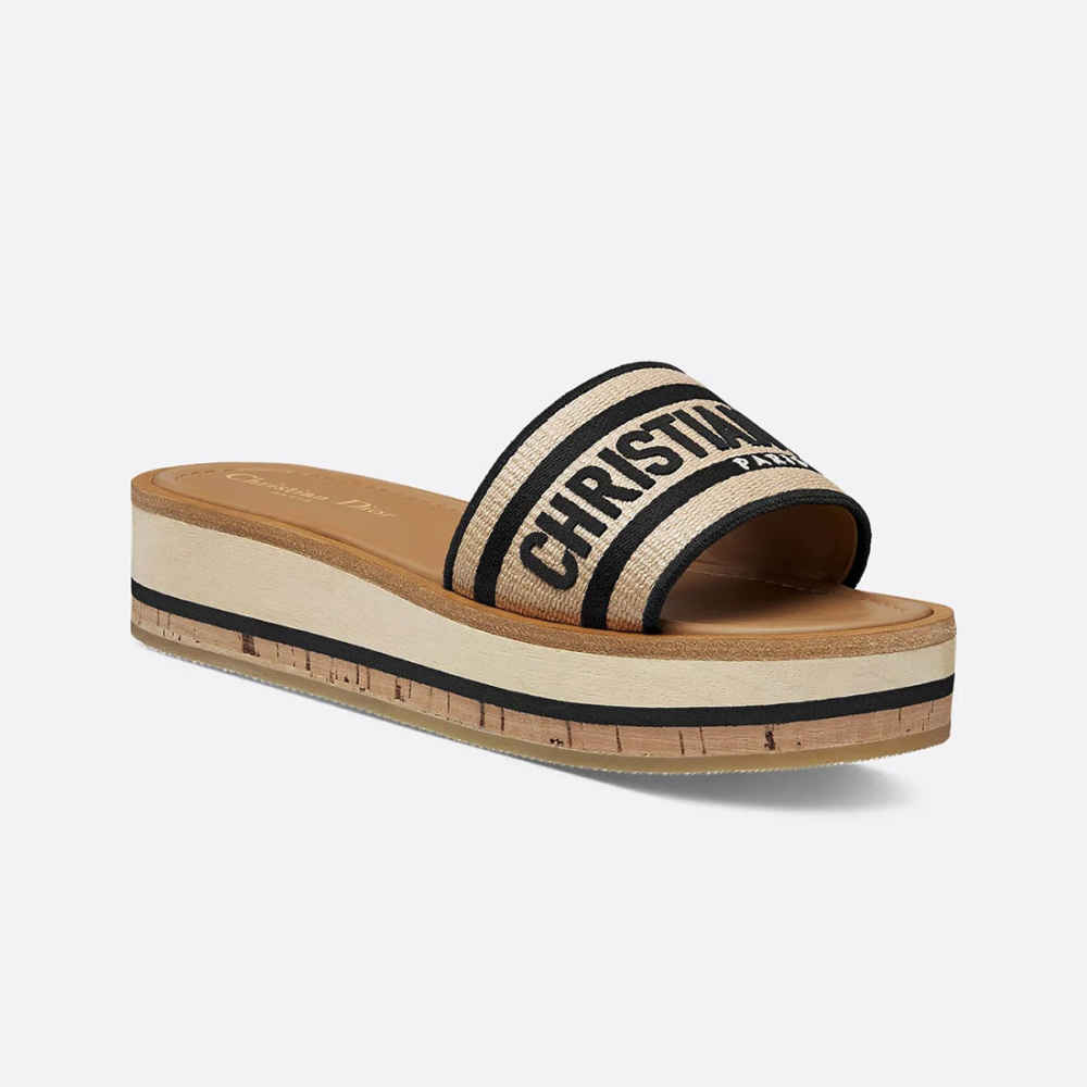 Christian Dior Dway Brown Platform Slide-thumb-1