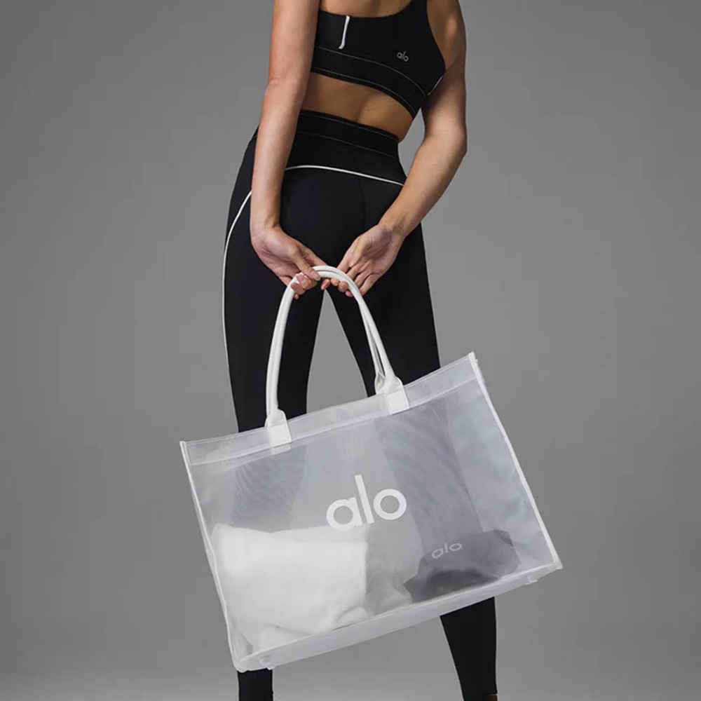 Alo Sheer White Tote Bag-3