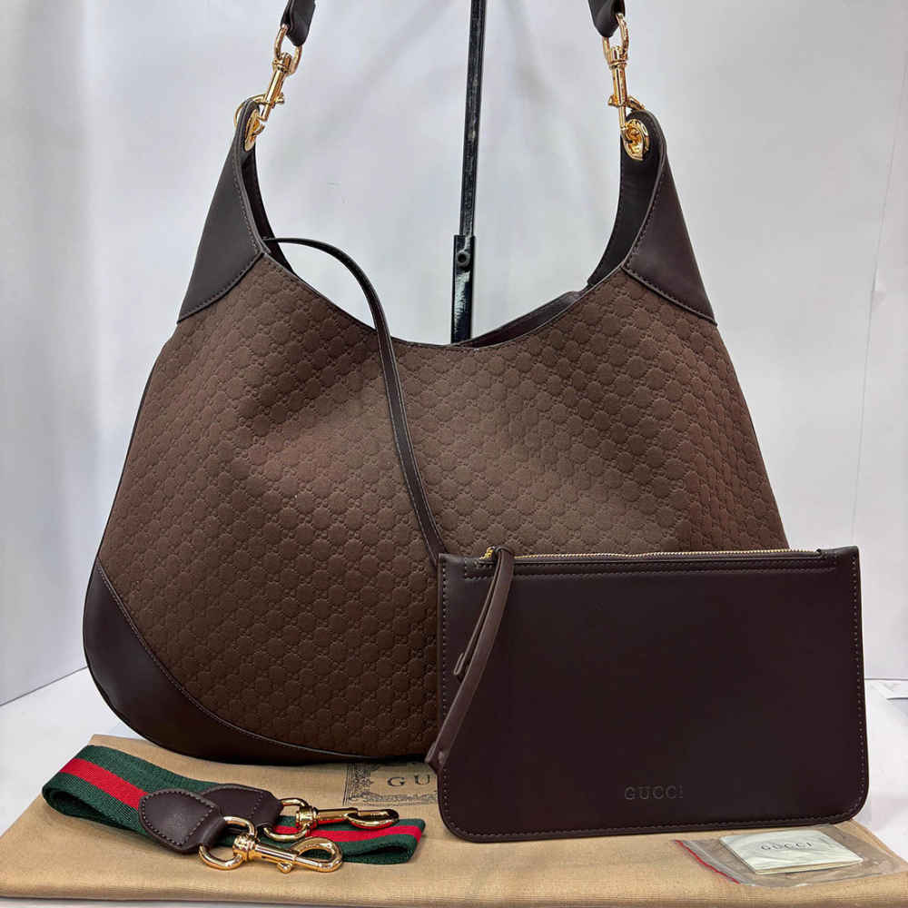 Gucci Hobo Dark Brown Shoulder Bag-thumb-0