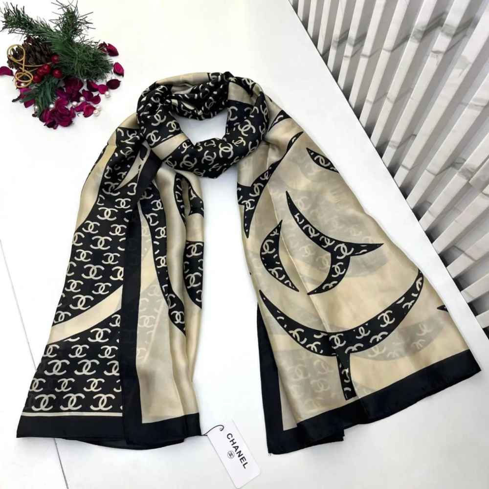 Chanel Premium Quality Black Silk Stole-thumb-0