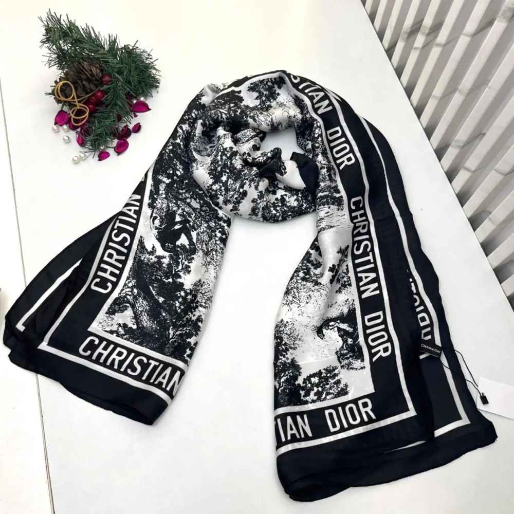 Dior Premium Quality Black Silk Stole-thumb-0