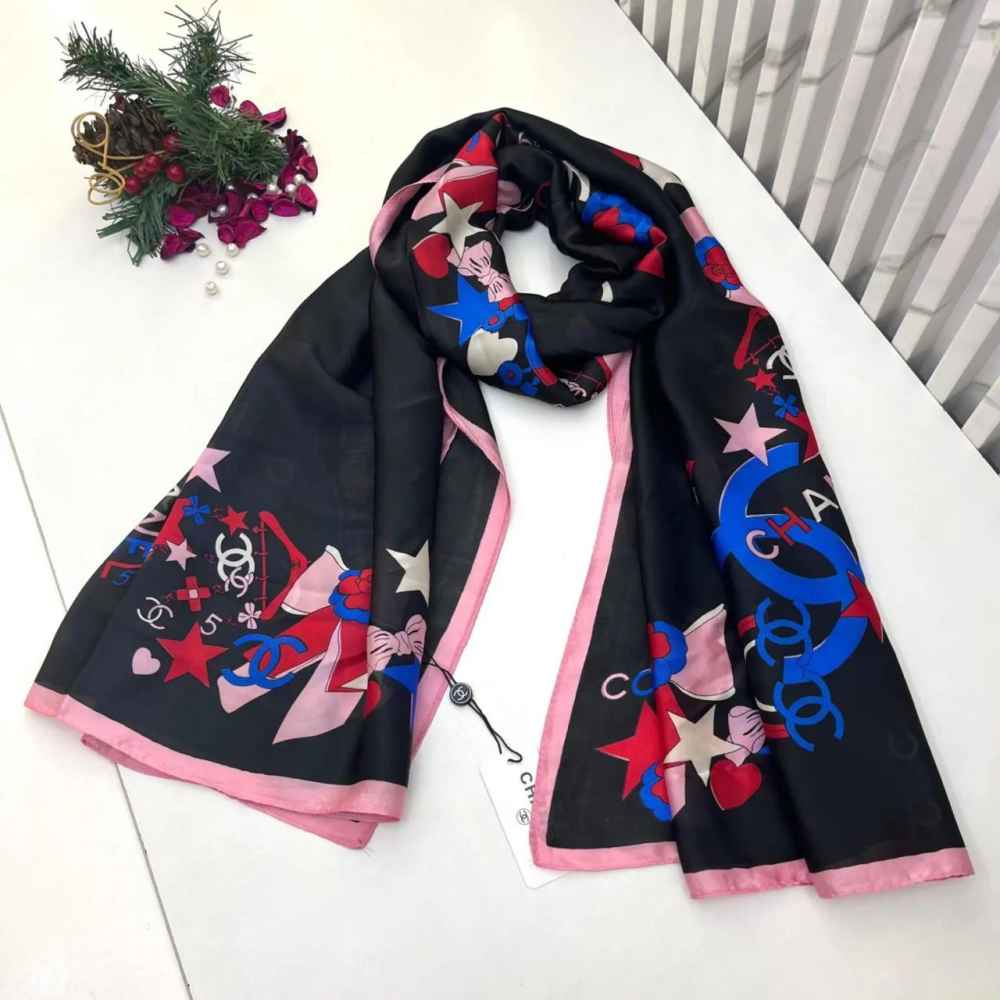 Chanel Premium Quality Black Silk Stole-thumb-0